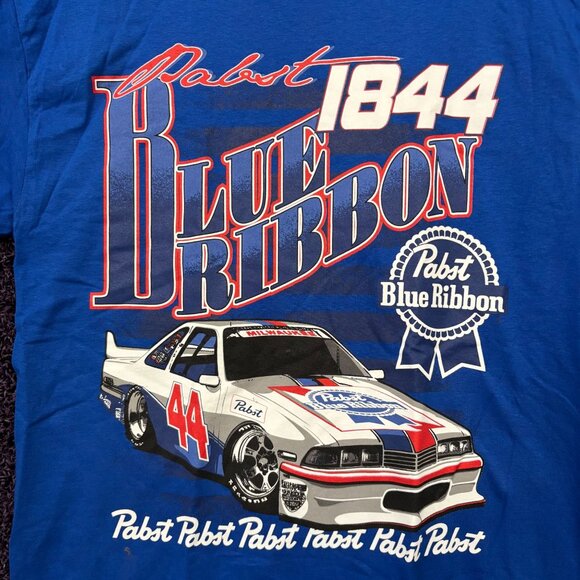 Pabst Blue Ribbon Racing Team Est 1844 Beer Promo T-Shirt M - Picture 2 of 4